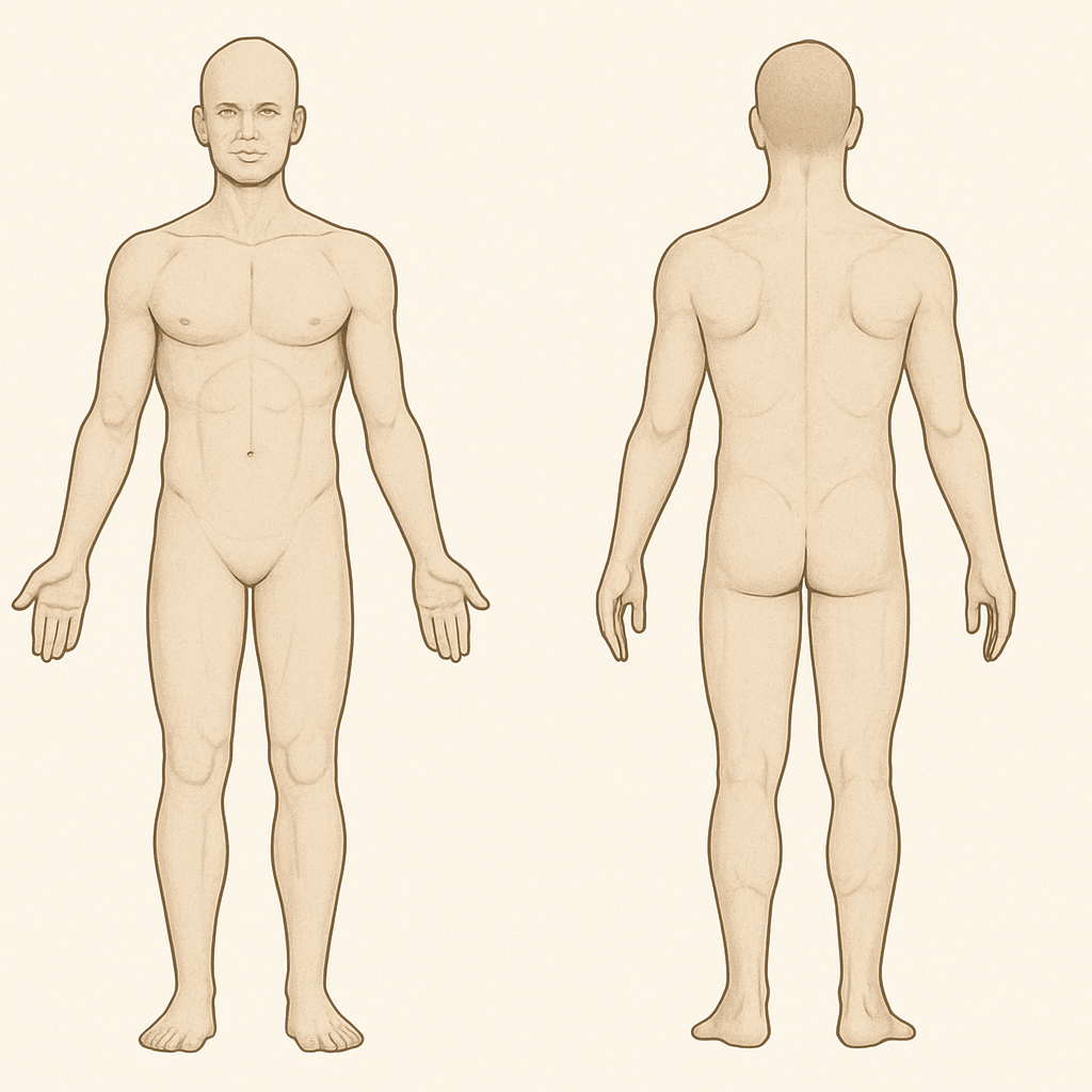 Körperdiagramm für Schmerzanalyse